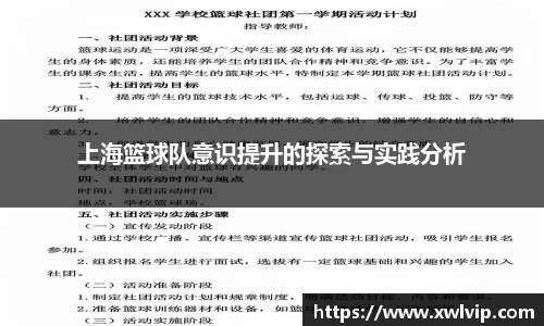 上海篮球队意识提升的探索与实践分析